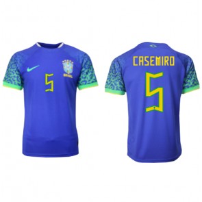Brazylia Casemiro #5 Koszulka Wyjazdowych MŚ 2022 Krótki Rękaw